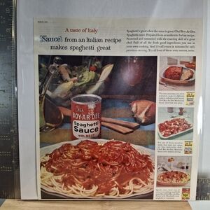 Vintage CHEF Boyardee Spaghetti Sauce with Meat - Magazine Ad